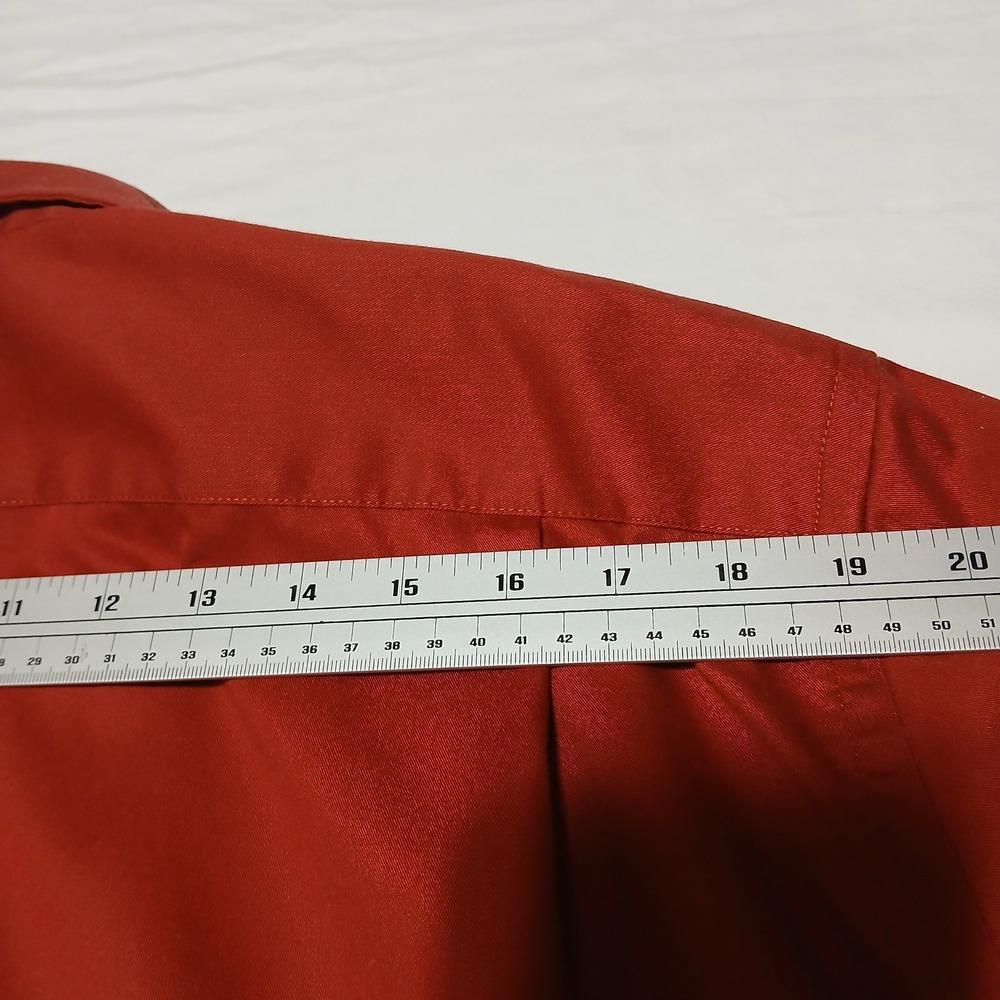 LL Bean Mens Large Tall Red Short Sleeve Button Down Shirt 100% Cotton 264081 - Picture 7 of 7